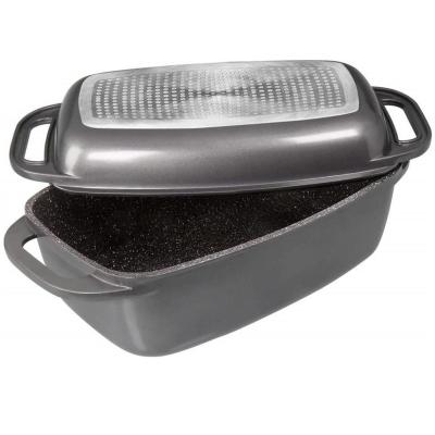 China Sustainable Hot Sales Cookware Custom Die Cast Aluminum Non Stick 32cm Rectangular Roaster for sale