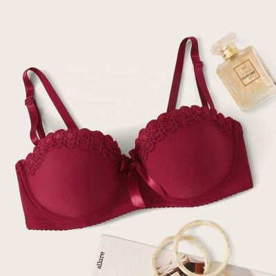 China Front Decoration Underwear Back Closure Small Bow QUICK DRY Bras For Women for sale