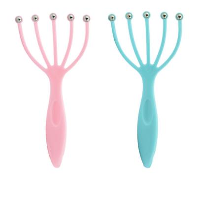 China Plastic Ball Five-claw Massager Comb Head Scalp Massager Claw Shampoo Brush for sale