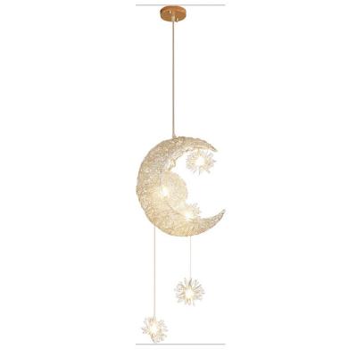 China Modern Minimalist Aluminum Chandelier Restaurant Balcony Star Chandelier Study Room Fishing Line Kids Spot Wire Moon Chandelier Chandelier for sale