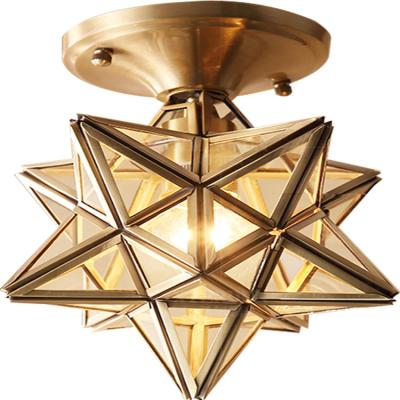 China Creative Star Light Aisle Ceiling Lamp Personality Corridor Porch Home Balcony American Copper Simple Home Lighting for sale