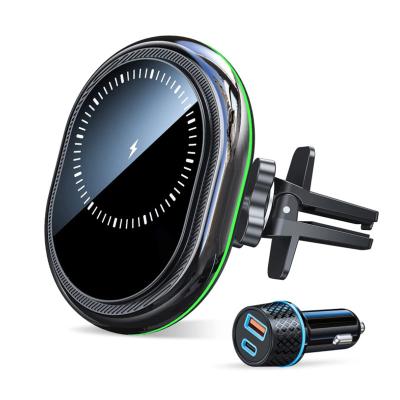 China 15W Magnetic Car Charger Phone Mount Car Mobile Phone Fast Charging Wireless Holder For iPhone 12/13/14 Series for sale