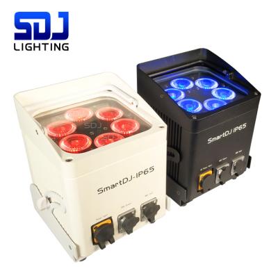 China Stage Lighting Wireless Uplights Wireless Uplights 6*18W RGBWA+UV Wedding Party DJ Stage LED Battery Power for sale