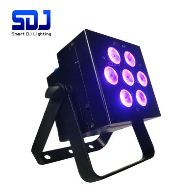 China Stage Lighting 7x12W Flat Par LED RGBAW UV For Wedding Events Lighting Uplights for sale