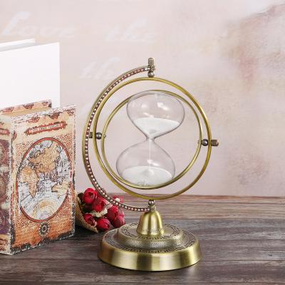 China Wholesale Contemporary Large Metal Frame Antique Craft Gift Hourglass Sand Timer Sand Clock Brass Clock for sale