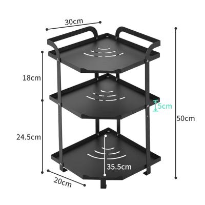 China Collapsible Iron Sustainable Rack Organizers Metal Rack Storage Kitchen Rack 3 Tier Corner Buries Pot Rack Corner Rac for sale