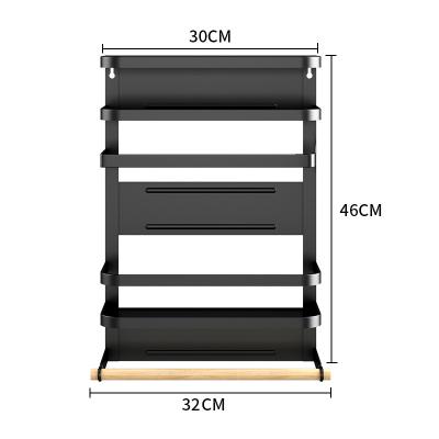 China Magnetic Spice Rack Kitchen Fridge Spice Rack Magnetic Kitchen Paper Towel Storage Rack for sale