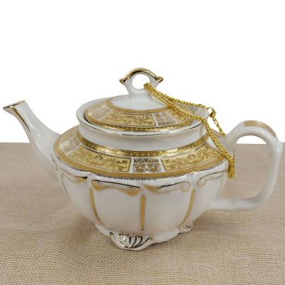 China Sustainable Ceramic Gold Teapot Porcelain For Central Asia Market for sale