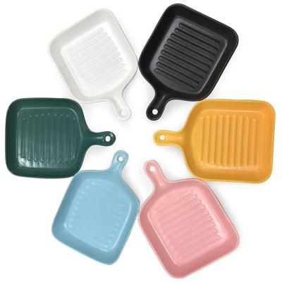 China Sustainable Stock Products Ovenware With Handle Pans Dish Baking Dishes Bakeware Ovenware For Cooking for sale