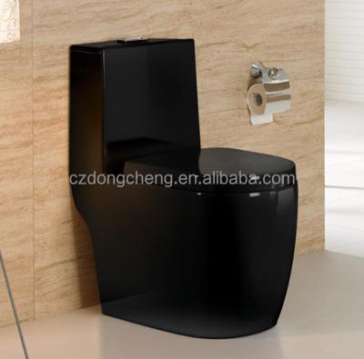 China DCBJ A3969 Wholesale Double-flush Black Color Bathroom One Piece Wash Down Toilet for sale