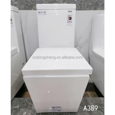 China DCBJ A389 Double-Flow WC UF Buffer Cover Wholesale Ceramic One Piece Toilet for sale