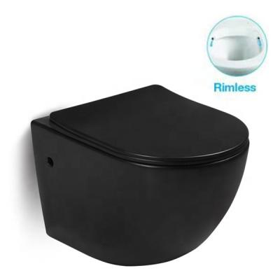 China DCBJ S8831 New Design Matte Black Color Concealed Rimless Wall Hung WC Toilet for sale