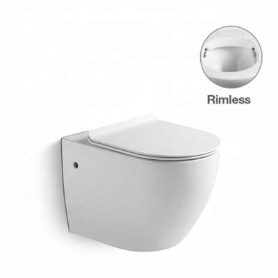 China DCBJ B8831 European Style Glossy Color Hidden Rimless Wall Mounted Toilet Bowl for sale