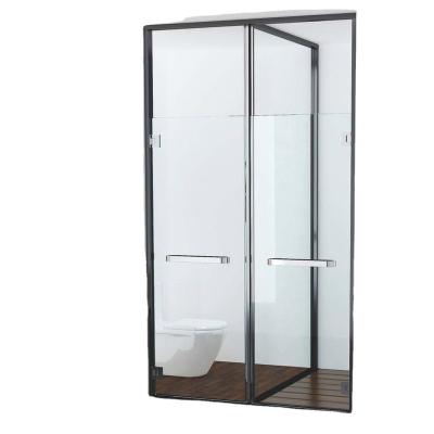 China Modern High End Black Stainless Steel Framed Tempered Glass Shower Enclosure With Hinges 952t32 for sale