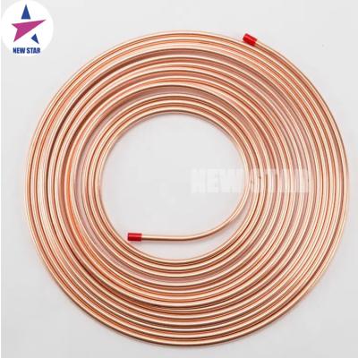 China Air condition or refrigerator refrigeration copper tube coil copper pipe 3/8 1/4 air conditioner copper tube for sale