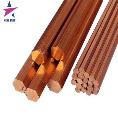 China Building Rod 18mm Copper Square Hex Square Hex Copper Flat Round Bar Red Hexagonal Copper Bar for sale