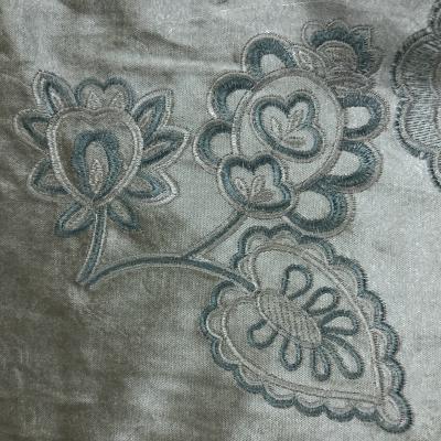 China High quality, rayon and cotton breathable embroidery and cut velor fabric for upholstery. for sale