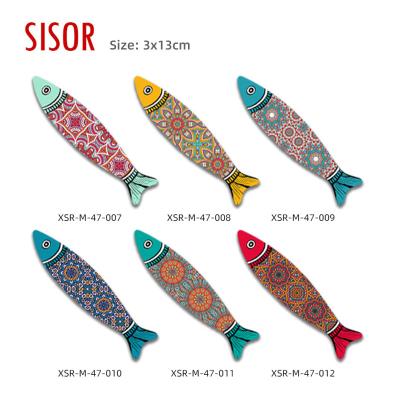 China Sublimation  (customised) Gift Fish Ceramic Fridge Magnet Custom Sublimation Tile stickers with Soft Magnetic Home Decor Wholesale Cheap for sale