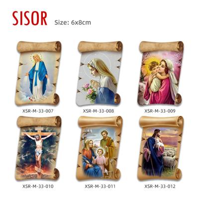 China Sublimation  (customised) Wholesale Cheap Scoll Ceramic Fridge Magnet Custom Souvenir Sublimation Tile stickers with Soft Magnetic  Home Decor for sale