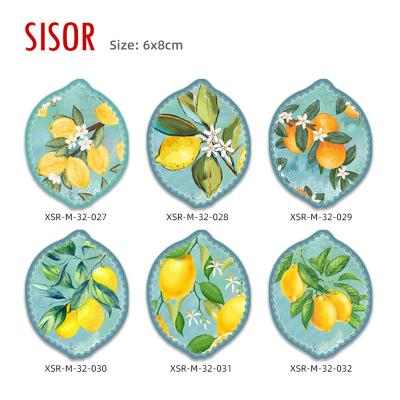 China Sublimation  (customised) Wholesale Souvenir Lemon Ceramic Magnet Fridge Italy Ceramic Decoration Magnetic For Fridge Tiles  Home Decor for sale