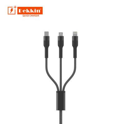 China Quality Fast Charging Guaranteed Universal Strip Braided 3 In 1 Usb Data Cable Extension Cables for sale