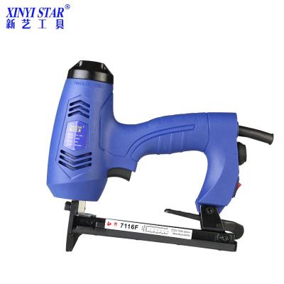 China XINYI 7116F Furniture Electric Gun Machine Manual Staple Tacker AC Stapler Staple Gun Tacker for sale