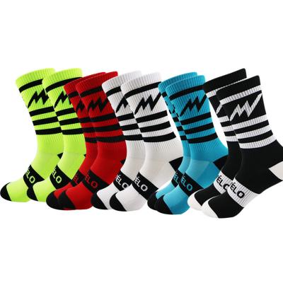 China Anti-slip men women spring summer cycling athletic sport socks striped men's socks for sale