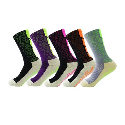 China Breathable Football Grip Breathable Athletic Sock Non Slip Anti-Slip Football Sports Socks for sale