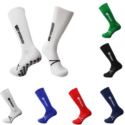 China Hot Selling Sporting Men's Soccer Football Breathable High Elasticity Silicone Design Grip Socks for sale