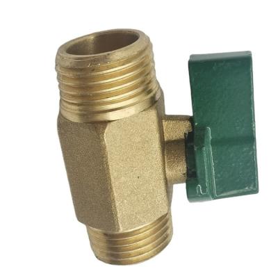 China High Quality General Green Valves Male Thread Double Mini Ball Valve Brass With Aluminum Handle for sale