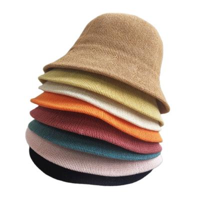 China 2021 New Style Polyester Dobby Floral Knitted 100% Sun Bucket Hat for sale