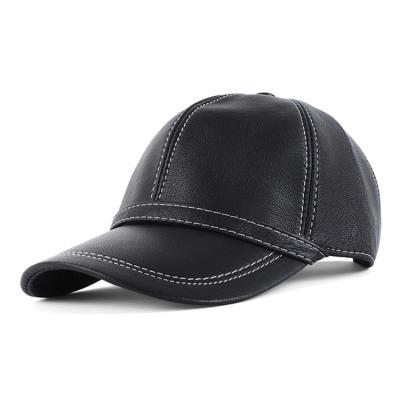 China COMMON Custom Leather Black Baseball Cap Hat for sale