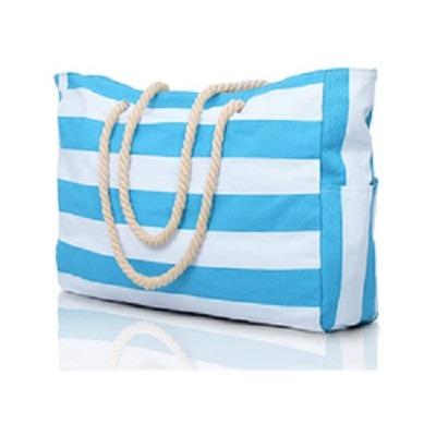 China Recyclable Custom logo printed canvas beach handbag for sale