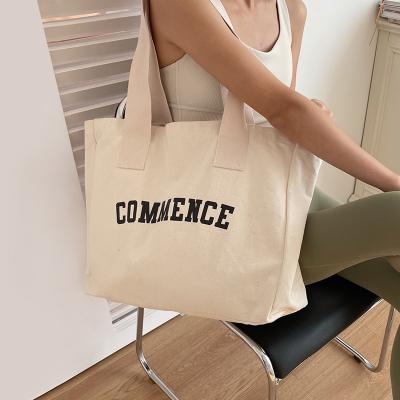 China Recyclable Custom Print Personalized Reusable Shopping Printing Cotton Bag With Logo Canvas Packing Tote Bag Hand Shoulder Cotton Bag for sale