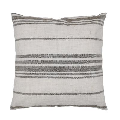 China Wholesale Luxury Decorative Thick Dye Thick Canvas Yarn Look Stripe Autumn Cushion Pillow Cover Natural Canvas Throw Pillow Cover for sale