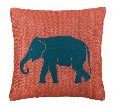 China Wholesale Dinosaur Embroidery Orange Elephant With PE Back Cushion Pillow For Outdoor for sale