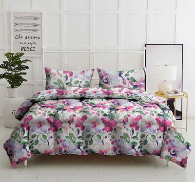 China Kantha Floral Bedding Comforter Set Printed Watercolor Floral Design for sale