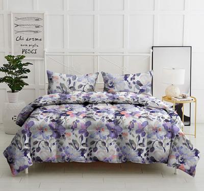 China Watercolor Floral Bedding Comforter Set Floral Printed Violet Watercolor For Daily for sale