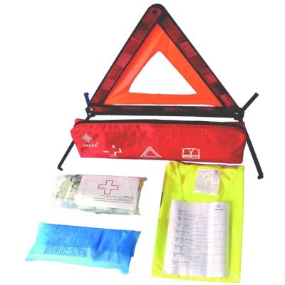 China Car Car First Aid Kit With Safety Reflective Vest EN20471 DIN13164 for sale