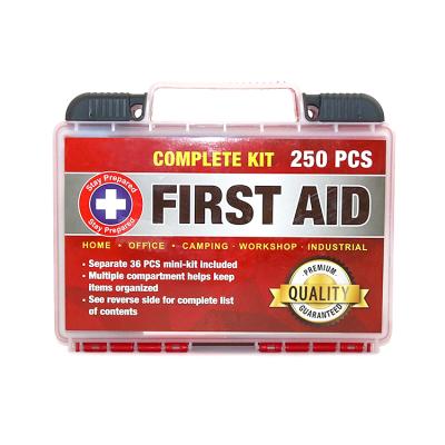 China Emergency Care 250 Pcs First Aid Box with Supplies for Home, Office, Camping and Industry for sale