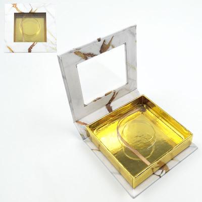 China Unique Long Natural Eyelash Pound Packaging Not With Mirror Mink Custom Packaging Box Square Eyelash Box for sale