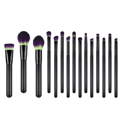 China Zifeng Makeup 15 Makeup Brush Nylon Eyeshadow Brush Brush Green Black Makeup Tool for sale