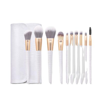 China 2022 New Crocodile Scale Cosmetics Brush10 Flat Brush White Black With Bag Makeup Tools for sale