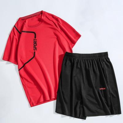 China Custom Logo Cotton Mesh Men Sport Shorts Set Summer QUICK DRY Support Good Quality Wholesale Price T-Shirt And Short Set For Men for sale