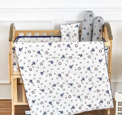 China Anti-static 6 Pieces Pattern Comforter Cartoon Set Crib And Baby Hutch Bedding Bumper Set For Boy for sale