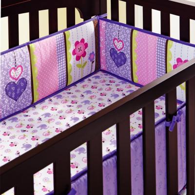 China 4 Pcs Cotton Baby Crib Bumper Nondisposable Breathable Crib Bedding Bumper for sale