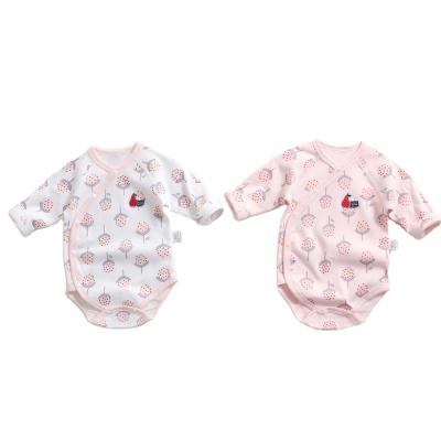 China Wholesale Antibacterial Baby Jumpsuit Clothes 100% Cotton Baby Girl Boy Long Sleeve Romper Baby Garden Flower Newborn Baby Rompers for sale