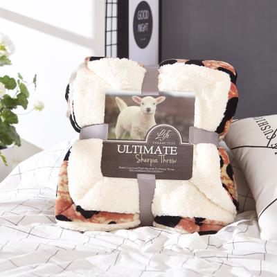 China Anti-pilling Milk Velvet Lamb Blanket Printed Large Crib Sublimated Fluffy Knitted Baby Blanket for sale