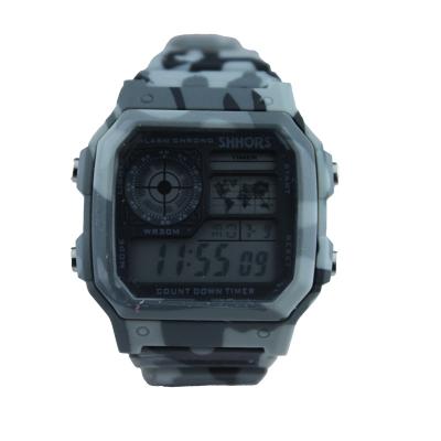 China Camouflage multifunctional square electronic watch men glow-in-the-dark waterproof watch for sale