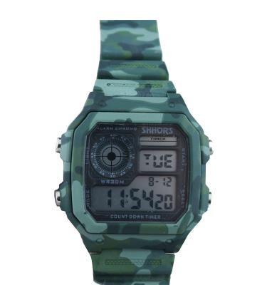 China Camo watch with square digital watch glow-in-the-dark waterproof sports electronic watch for sale